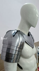 Juego de gorget y pauldron de acero suave medieval para disfraces o recreación de artesanías de magnesia hechas a mano - Product Image 4