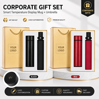 Ensemble cadeau tasse et parapluie avec affichage de la température intelligent OEM ODM, logo personnalisé, coffret cadeau d'entreprise, cadeau promotionnel