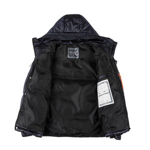 Chaqueta acolchada de lona de diseño personalizado OEM para hombre, informal, impermeable, transpirable, con capucha - Product Image 2