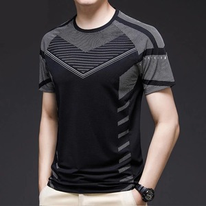 Vente en gros de t-shirts pour hommes avec col en O logo personnalisé t-shirts de haute qualité au-dessus de la taille t-shirts unis à manches longues pour hommes t-shirts à manches longues pour hommes - Product Image 2