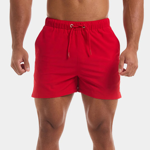 Couleurs personnalisées 100% Polyester hommes été Shorts de bain couleur unie maillots de bain tronc hommes Shorts de bain à vendre - Product Image 4
