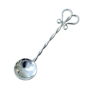 Couverts à poignée en fil torsadé décoratif de couleur argent cuillère de mariage d'Inde ustensiles de cuisine accessoires de table pour la maison - Product Image 1