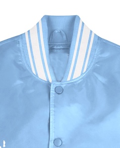 Chaqueta Varsity de Piel Sintética Satinada para Hombre, Estilo Hip Hop, Cuello Mao, Diseño Vintage, Transpirable, Estilo Urbano para Otoño - Product Image 3