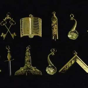 Masonic Blue Lodge Officer Collar Joyas-Set de 12 en Oro - Product Image 6