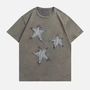 T-shirt en polyester 100% coton pour hommes, taille et design personnalisés, écusson de broderie 260 g/m², longue longueur - Product Image 2