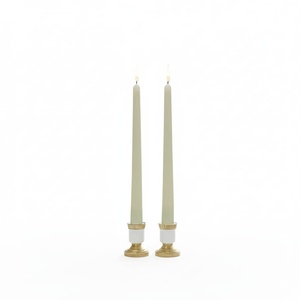 Ensemble de 2 bougies coniques en cire de soja ivoire, sans fumée, pour mariages, Noël, Halloween, décoration de la maison - Product Image 1