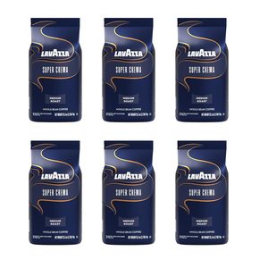 Venta al por mayor de granos de café Lavazza Super Crema 6x1kg paquete a granel precio de fábrica Venta caliente Premium italiano Espresso tostado - Product Image 1
