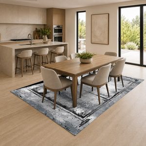 RUGS DEPOT LXDP-0355 Wholesale Grey Silver Traditional Anatolian Digital Printed Machine Washable Chenille Area Rug Non <b>Slip</b> - Product Image 4