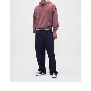 MOVATEXTILES Basics ผลิตเสื้อฮู้ดดี้ปักลายสำหรับผู้ชาย ดีไซน์ตามสั่ง ขายดีช่วงฤดูหนาว ผ้าฝ้ายฟลีซ 100% มีกระเป๋า ทรงโอเวอร์ไซส์ - Product Image 5