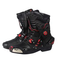 Bottes de course de moto d'extérieur Chaussures de motocross pour hommes Bottes en cuir imperméables pour motards