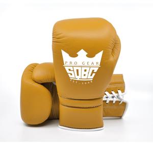 Gants de boxe en cuir classique marron à lacets 14oz 16oz Gants de sparring et gants de frappe de haute qualité - Product Image 3