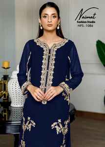 Último diseñador de satén bordado a mano Kurti Set By Fab zone - Product Image 2