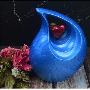 <b>Silver</b> Engraved Adult Cremation Urn for Human Ashes - Handcrafted Funeral Memorial Ashes Urn - <b>Small</b> Burial Urn - <b>Bag</b> Included - Product Image 4