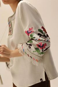 Chemise d'été en popeline simple, décontractée, bohème, écologique, à manches courtes, pour l'hiver, saison printemps - Product Image 2