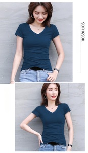 T-shirt décontracté à manches courtes pour homme, col rond, coupe régulière, respirant, tendance été - Product Image 4