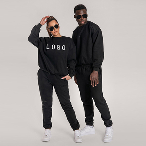 Wholesale French Terry Heavyweight <b>Hoodie</b> Jogger Set Custom Unisex Sweatshirt and Sweatpants Set - Product Image 2