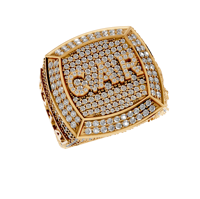 Bague Hip Hop en Or 10k Certifiée IGI avec Diamant de Laboratoire, Style Rappeur Personnalisé, Bijou Bling Glacé avec Sertissage à Griffes pour Hommes, Idéale pour les Fêtes