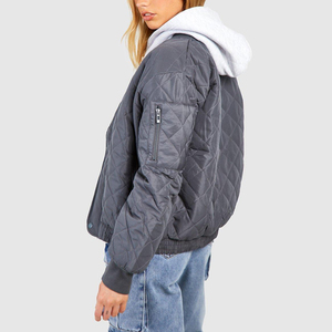 Wholesale Stylish Men's Bomber Jackets Winter Front Logo Waterproof Quick Dry High Street Outdoor Wear <b>Covered</b> <b>Button</b> - Product Image 2