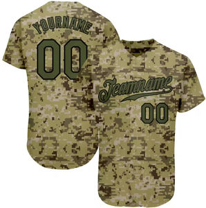 Camiseta de béisbol unisex con diseño de camuflaje por sublimación personalizada OEM 2024 - Product Image 1
