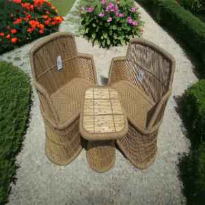 Ensemble de canapés d'angle modernes 2 places Vente en gros de meubles de jardin légers, portables, confortables, en bambou, rotin, osier, villa à manger - Product Image 4