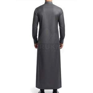 Magnifique Thobe Moderne Slim Fit pour Hommes – Tenue Islamique Décontractée en Coton Respirant et Léger, Coupe Confortable et Élégante pour les Cérémonies Religieuses - Product Image 2