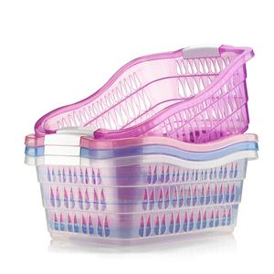 Cesto de Ropa Rectangular Transparente de Plástico para Cocina, Organizador de Almacenamiento Apilable y Duradero - Product Image 3