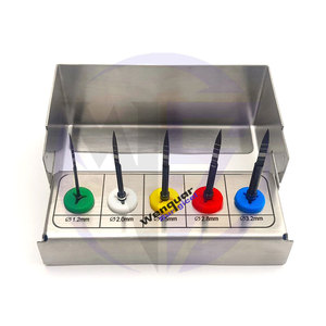 Kit de forets dentaires 5 pièces perceuses à implants longs avec support de fraise gratuit Perceuse en titane noir Instruments chirurgicaux supérieurs - Product Image 6