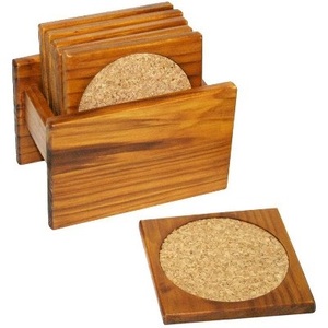 Wooden <b>Drinks</b> Pallet Round Manufacturer Set Natural Wooden <b>Coasters</b> With Holder available - Product Image 3