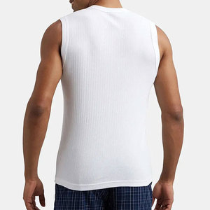 Camisetas sin mangas lisas de algodón blanco para hombre, chaleco de gimnasio de entrenamiento con logotipo, ropa de gimnasio con ajuste muscular para correr en oferta - Product Image 3
