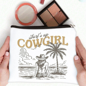 Bolsa de cosméticos con estampado de dibujos animados en lienzo para mujer, gran capacidad, para neceser, bolso de mano - Product Image 4