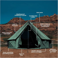 Tente de tourisme extérieure 4 saisons étanche pour le glamping Tente de luxe 3M 4M 5M 6M Tente en coton Tente de camping en toile