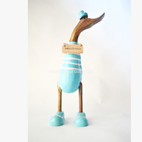 Figurine artisanale en racine de bambou bleu clair, motif canard, écologique, faite à la main, Art déco, décoration de luxe pour la maison, cadeau pour le salon