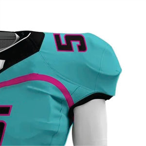 Uniforme de football américain sublimé en polyester 100% personnalisé pour hommes maillot court de matériel d'équipe en sergé sarcelle respirant - Product Image 6