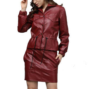 Chaquetas Casuales de Mujer de Cuero Sintético de Color Sólido con Solapa y Manga Larga con Cierre de Cremallera, Abrigo de Mujer - Product Image 6