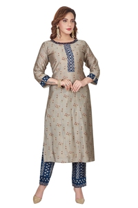 Vêtements ethniques indiens ensemble Kurti long vêtements pour femmes femme indienne Kurti imprimé numérique indien Kurtis avec pantalon Palazzo - Product Image 3