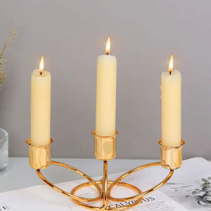Candelabro Metálico Dorado Brillante 2026 para Decoración Rústica, Centro de Mesa para Bodas, Arreglos de Mesa para Fiestas y Decoración Espiritual - Product Image 1