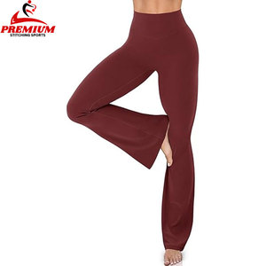 High Waisted Yoga <b>Flare</b> Pants Skin-Friendly Workout Gym <b>Leggings</b> Comfortable Sportswear - Product Image 1