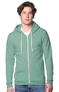 Veste à capuche zippée décontractée et classique pour hommes, en coton, à manches longues, avec poches avant - Product Image 3