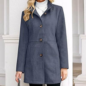 Abrigo de Mujer de Gamuza y Lana, Cortavientos, Transpirable, Duradero y Suave para Uso Diario, Moda Urbana de Invierno, Viajes - Product Image 5