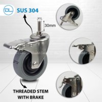 Roues pivotantes électrostatiques antistatiques en TPR à usage moyen, 3, 4, 5 pouces, en acier inoxydable, à double roulement à billes, haute capacité de charge, prix usine