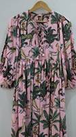 Robe longue bohème à imprimé floral pour femme, col rond, manches longues, décontractée, en tissu écologique lavable, avec poches, idéale pour l'automne et l'été
