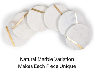 Classic 5mm Eco-Friendly <b>Marble</b> Coaster <b>Set</b> with Hammered Mats & Pads for Home Decor Custom Packaging Available - Product Image 5