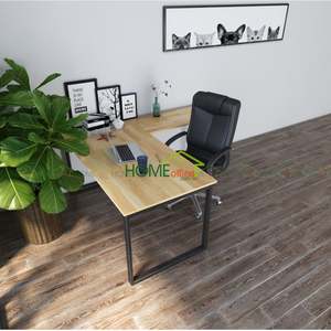 Escritorio Ejecutivo Moderno Minimalista en Forma de L de 1.6m x 1.6m, Madera de Caucho con Patas de Hierro, Requiere Ensamblaje - Product Image 2