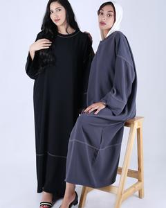 Vêtements islamiques modestes pour femmes, robe abaya musulmane décontractée d'été avec logo personnalisé, manches longues, vente en gros OEM/ODM disponible - Product Image 4