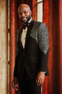 Blazer ajustado personalizado para hombre bordado a medida transpirable de talla grande trajes de novio de boda de un solo pecho - Product Image 6