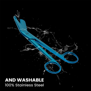 กรรไกรตัดผ้าพันแผลสำหรับใช้เย็บแผลสีฟ้าขอบทื่อทำจากสเตนเลสสตีลขนาด5.5นิ้ว - Product Image 5