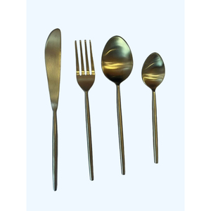Suministros al por mayor Proveedores DE LA India Metal chapado en oro Acabado Cubiertos Hotel Juego de cubiertos de lujo para el almuerzo Cena Fiesta - Product Image 1