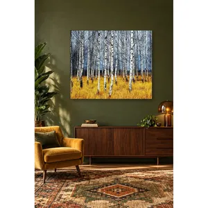 Impression sur toile Forêt de bouleaux de Fida sur fond de herbe dorée - Product Image 3