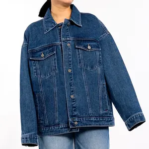High Quality Single Button Ladies Jean Jacket Women Ladies Denim Jacket Women's Jackets Denim - Product Image 2