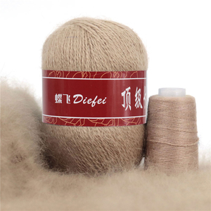 Fil de laine de vison fil de lapin angora à cheveux longs en fil à tricoter épais à la main - Product Image 5